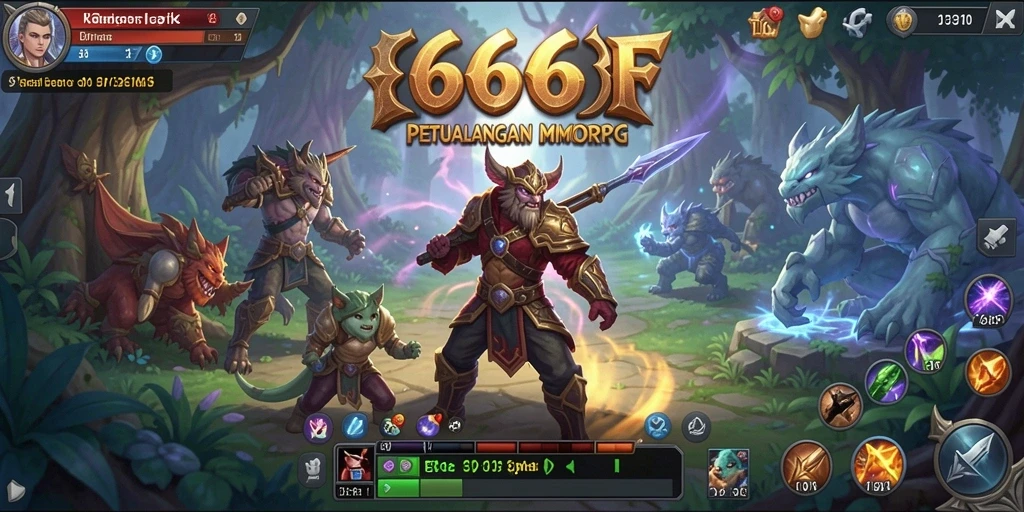 Tampilan game MMORPG dengan petualangan seru dan grafis menawan.