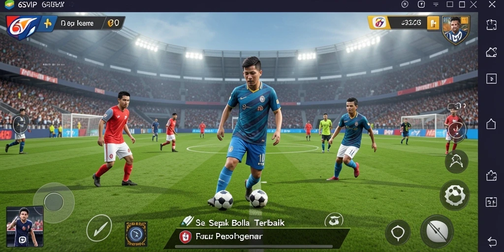 Tangkapan layar gameplay menarik dari 6SVIP yang menunjukkan aksi sepak bola.