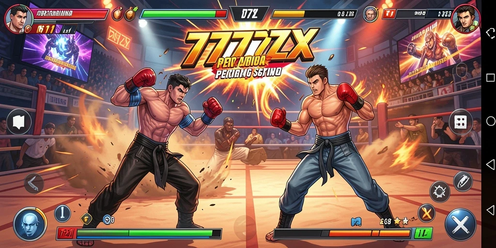 Screenshot aksi pertarungan menegangkan di 777ZX.