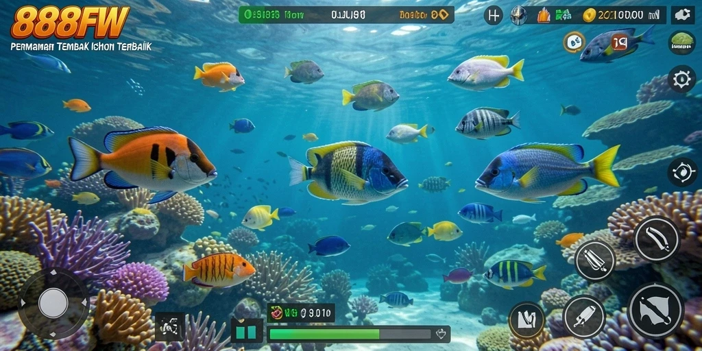 Tampilan menakjubkan dari gameplay Tembak Ikan 888FW.