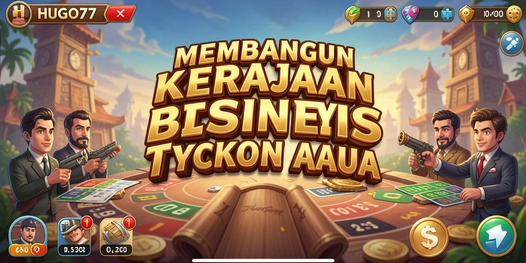 Tampilan gameplay HUGO77 dengan elemen bisnis yang menarik.