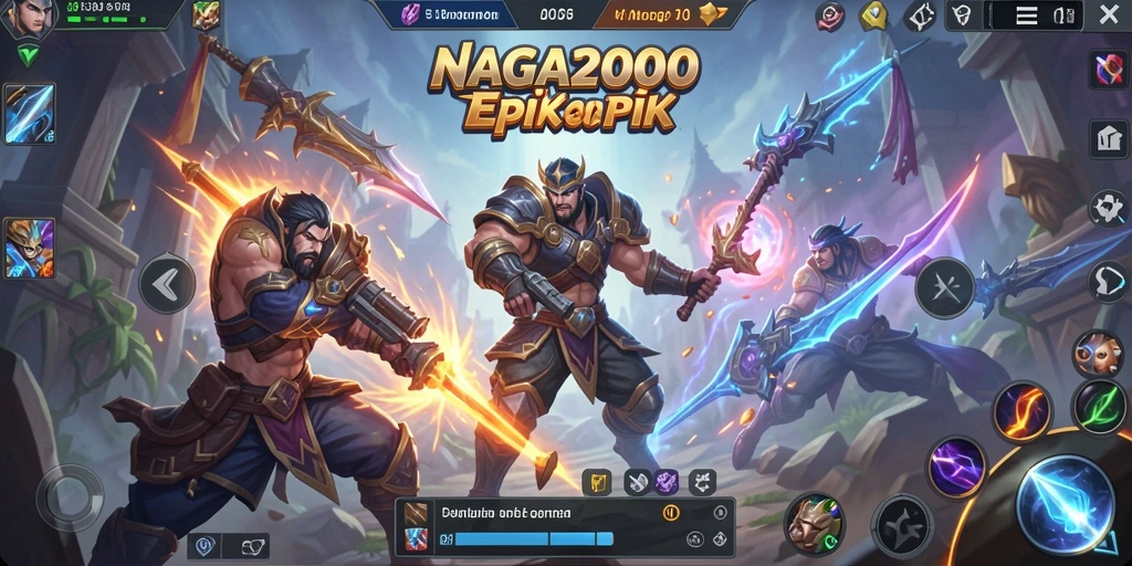 Screenshot gameplay NAGA2000 yang menampilkan pertarungan intens.