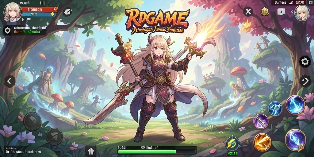 Menampilkan aksi pertarungan seru dalam RPGAME dengan karakter Anime.