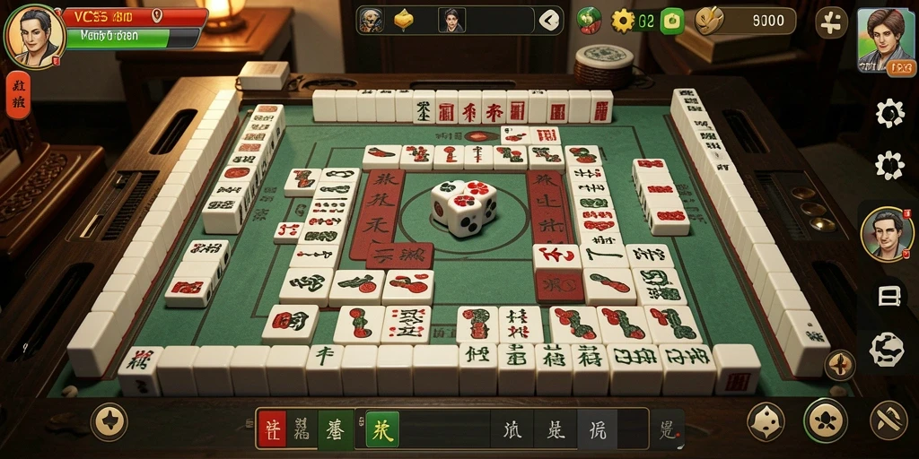 Screenshot utama VC55 menampilkan gameplay Mahjong yang mendebarkan dan menarik.
